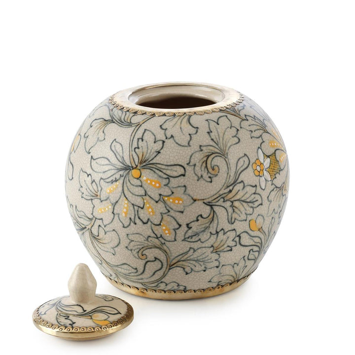 Vases Lidded Foliage Jar, Small