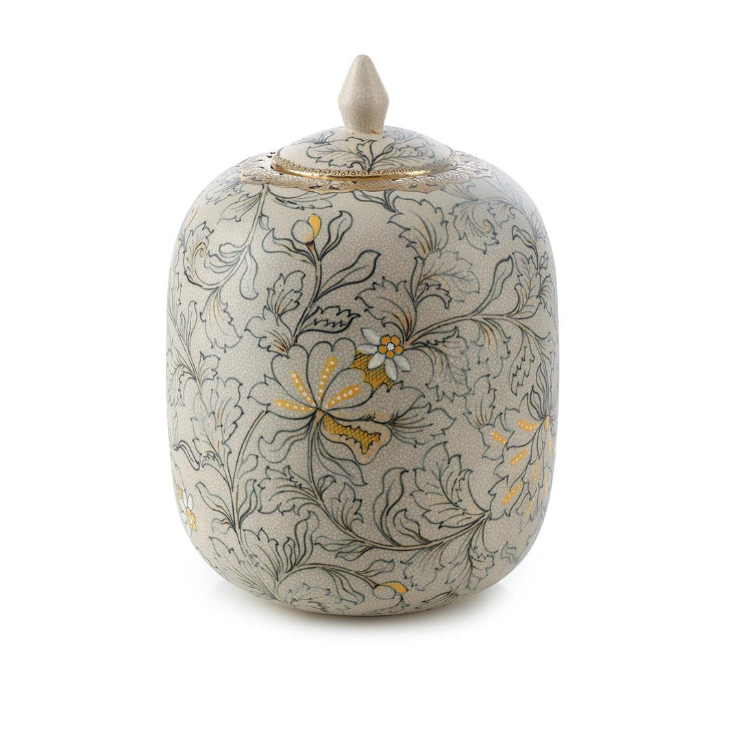 Vases Lidded Foliage Jar, Large