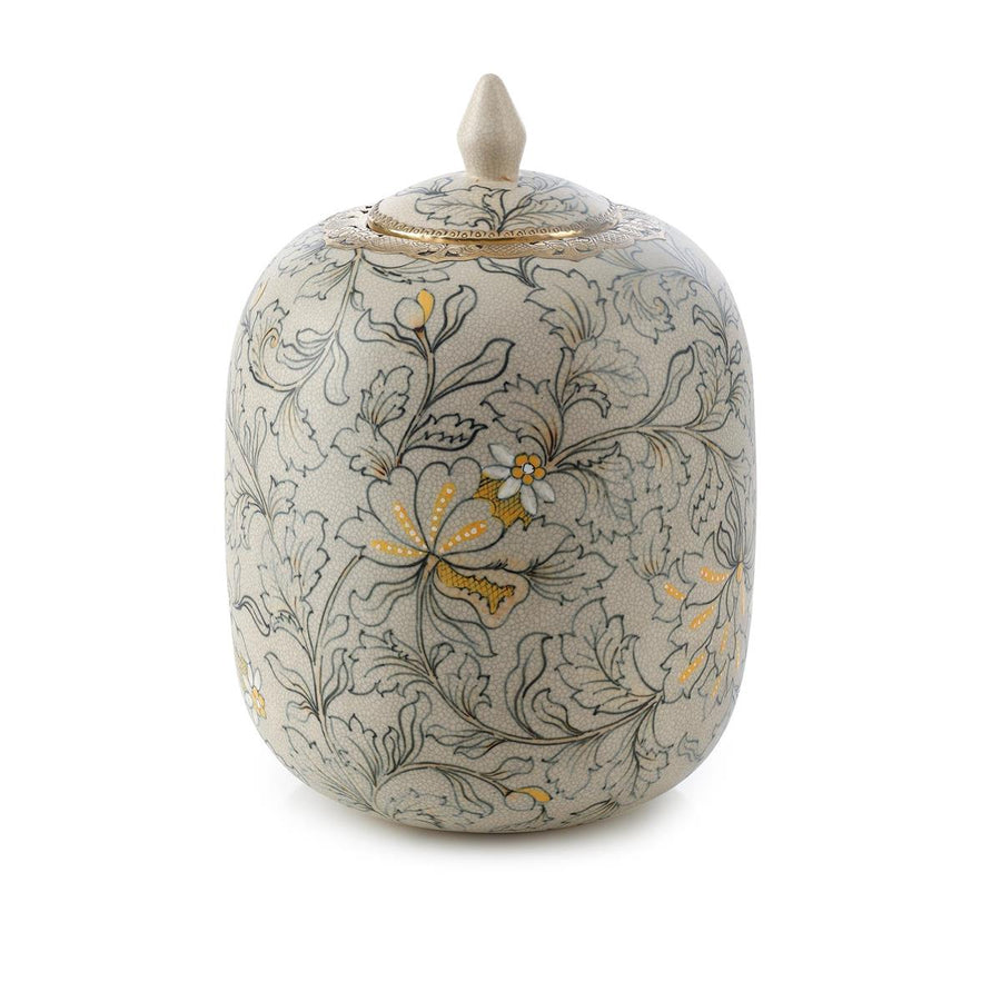Vases Lidded Foliage Jar, Large