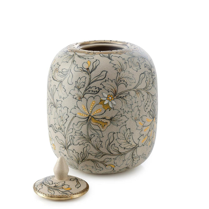 Vases Lidded Foliage Jar, Large
