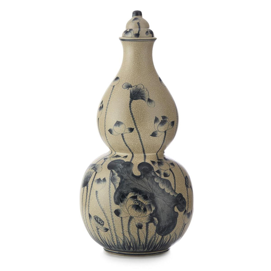 Vases Lidded Blue Lotus Jar