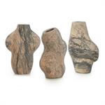 Vases Abstract Shape Marble Set of 3