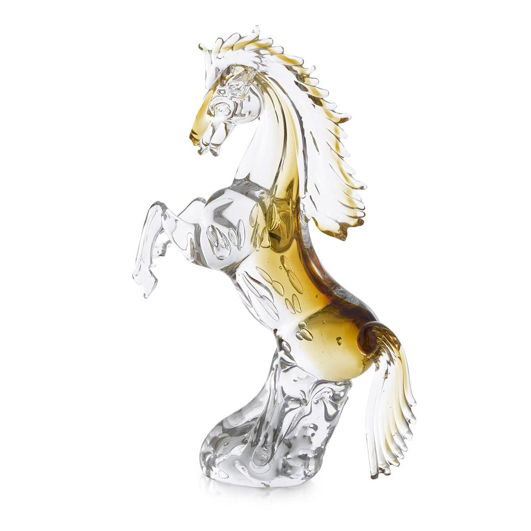 Sculptures Rearing Glass Horse Sculpture