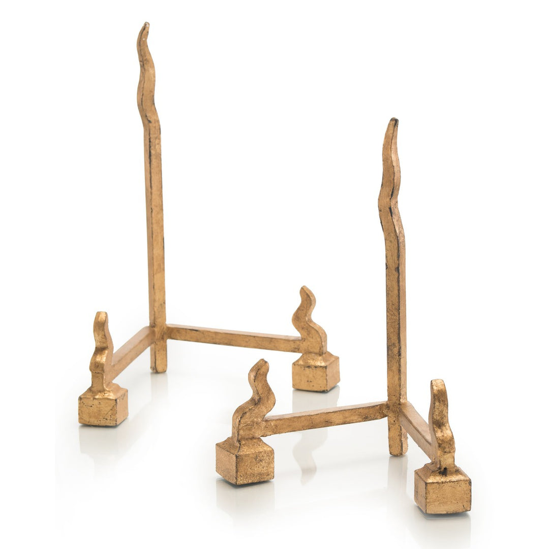 Graceful Of Two Forged Charger Stands - Gold