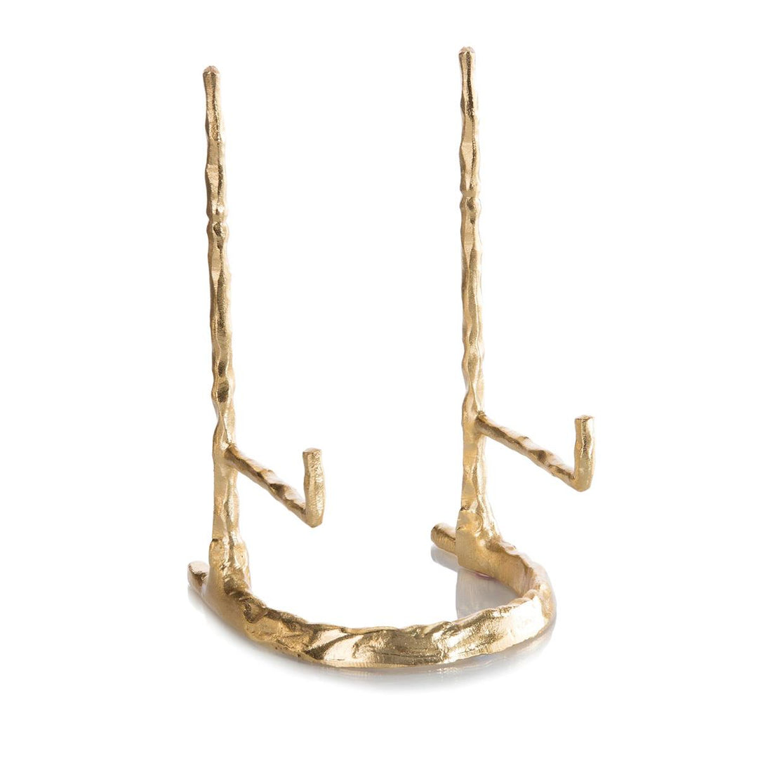 Sculpted Plate Stand In Gold - Silver