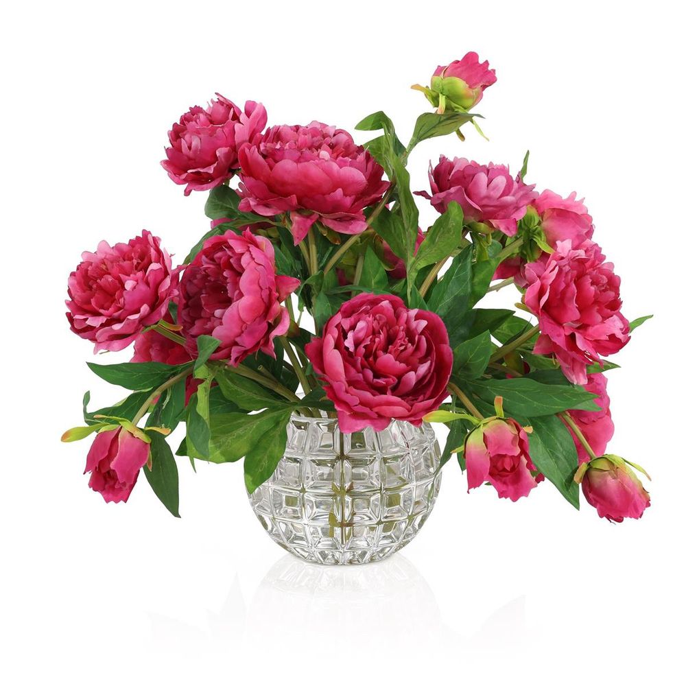 Faux Florals Peony Branch Pink