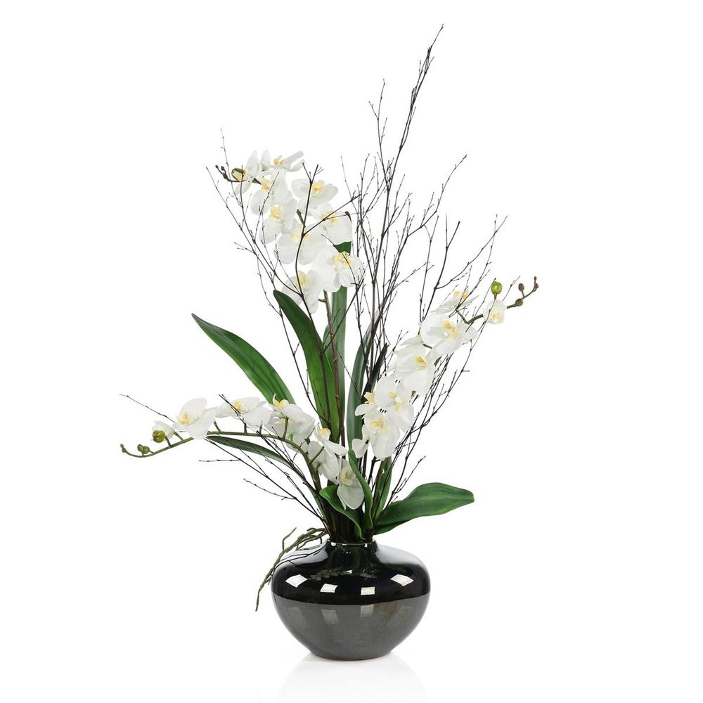 Faux Plants & Trees Dark Bamboo & Orchids