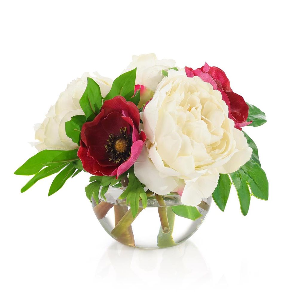 Faux Florals Peony Spray Pink