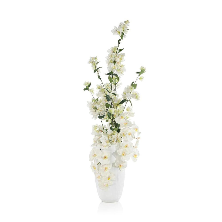 Faux Florals White Floral Cascade