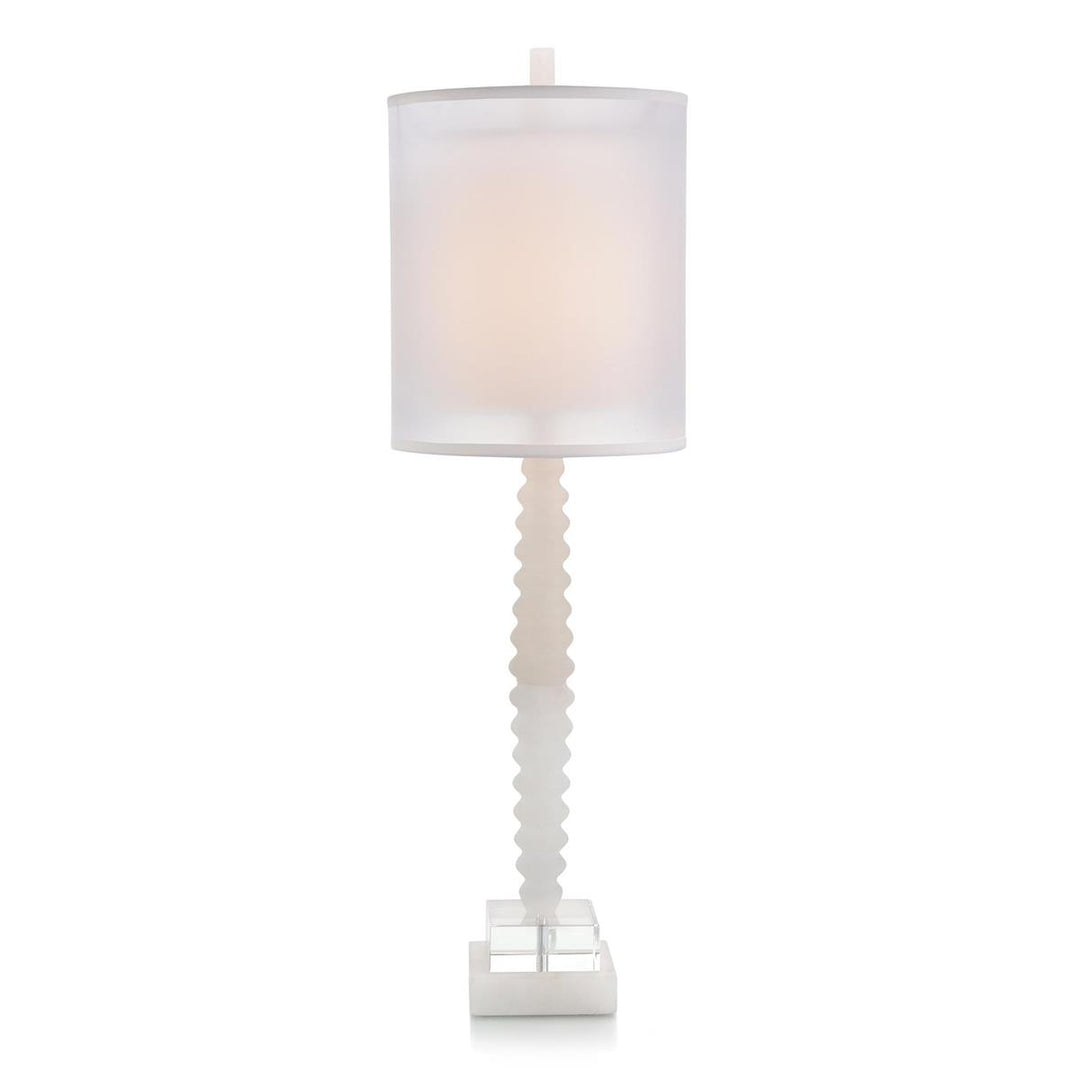 Wavy Alabaster And Crystal Table Lamp - White