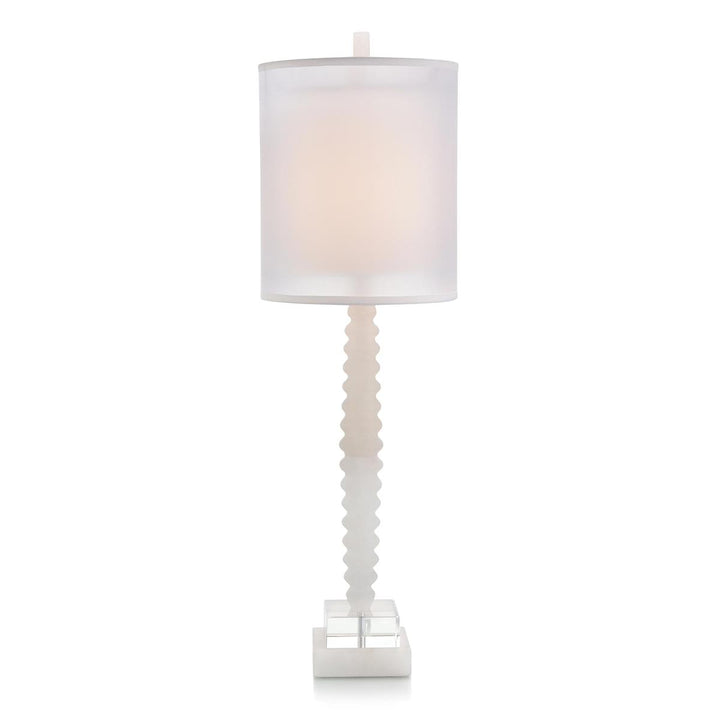 Wavy Alabaster And Crystal Table Lamp - White