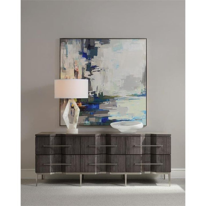 Table Lamps Abstract Alabaster Table Lamp - Silver,White