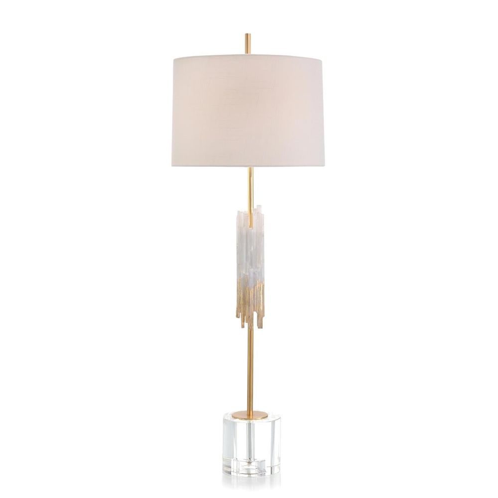 Table Lamps Selenite And Gold-Leaf Console Lamp - Clear, Grey, White