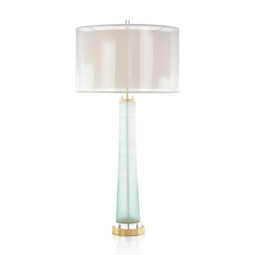 Light Aqua And Gold Table Lamp - Clear,White