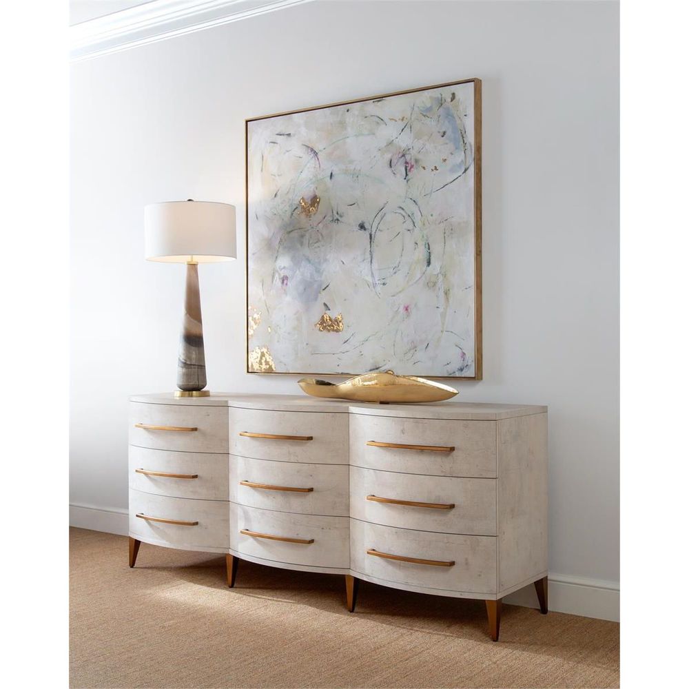Table Lamps Furling Cream And Caramel Buffet Lamp - Brown, Off White, White