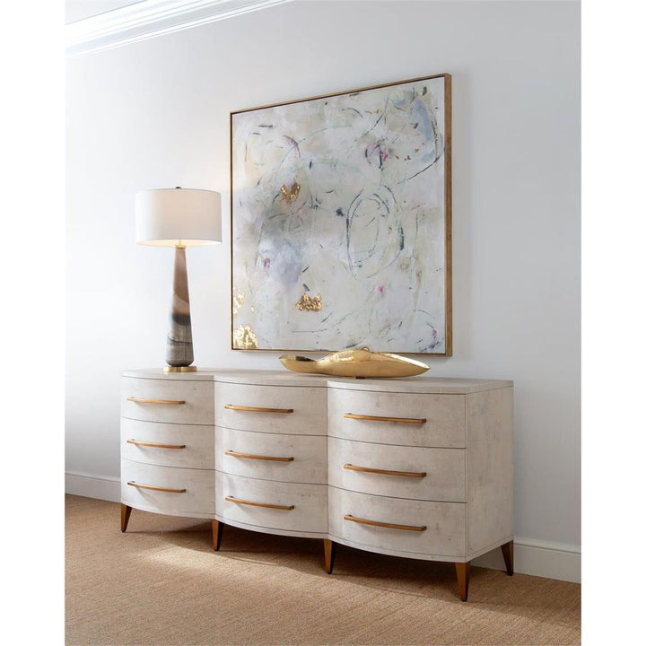 Table Lamps Furling Cream And Caramel Buffet Lamp - Brown, Off White, White