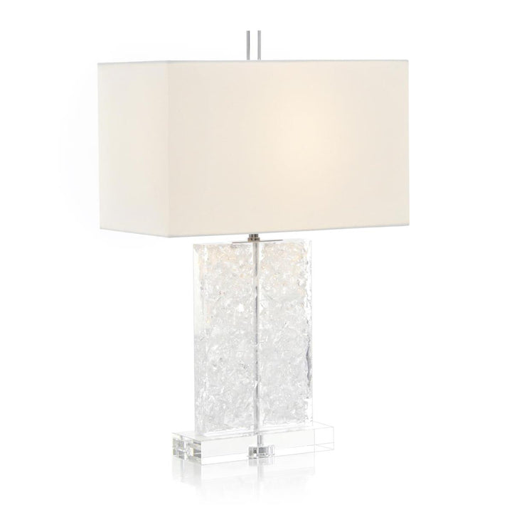 Crystal And Acrylic Formed Table Lamp - White