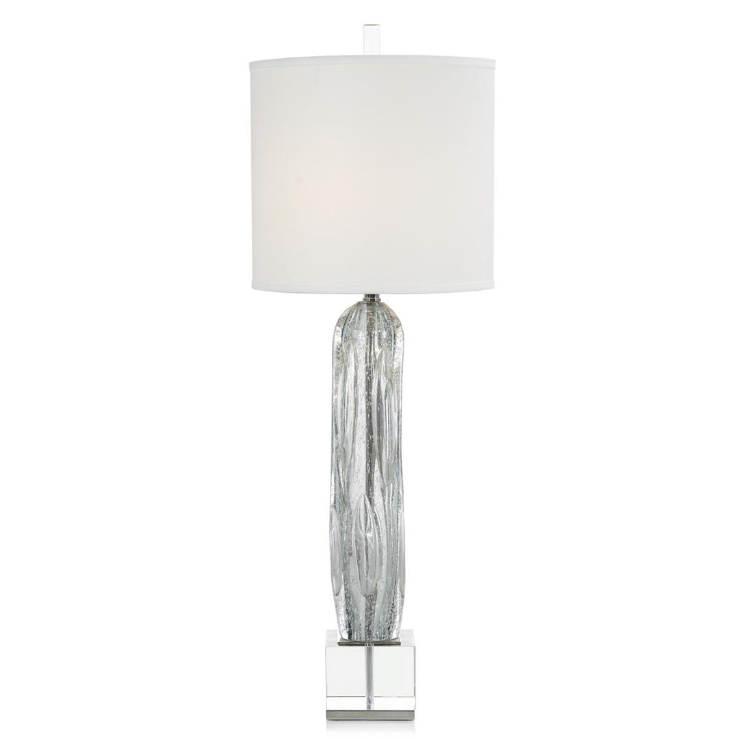 Patagonian Blue-Grey Art Glass Buffet Lamp - Clear,Grey,Silver,White