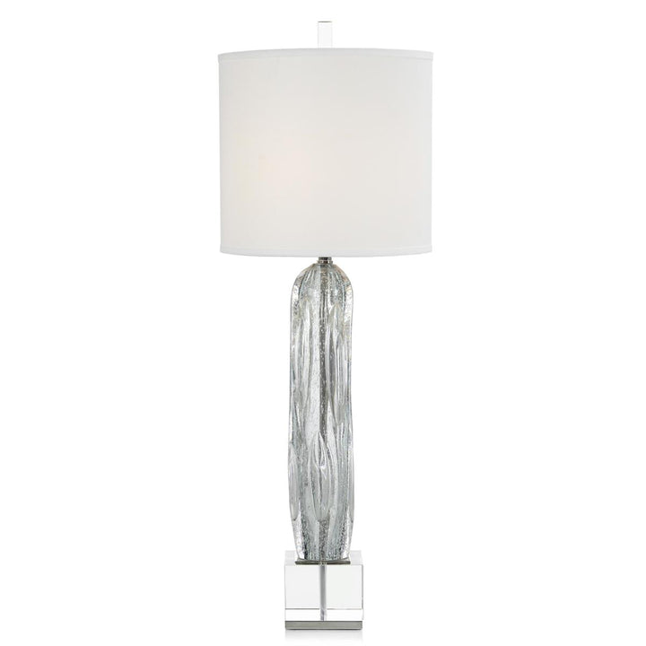 Patagonian Blue-Grey Art Glass Buffet Lamp - Clear,Grey,Silver,White