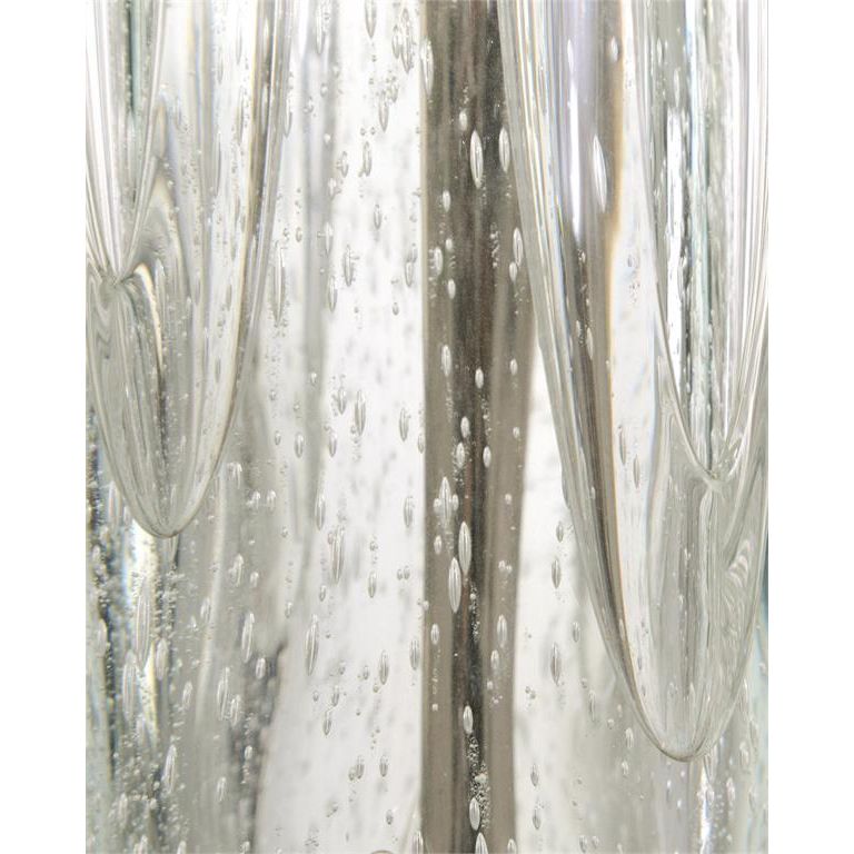 Patagonian Blue-Grey Art Glass Buffet Lamp - Clear,Grey,Silver,White