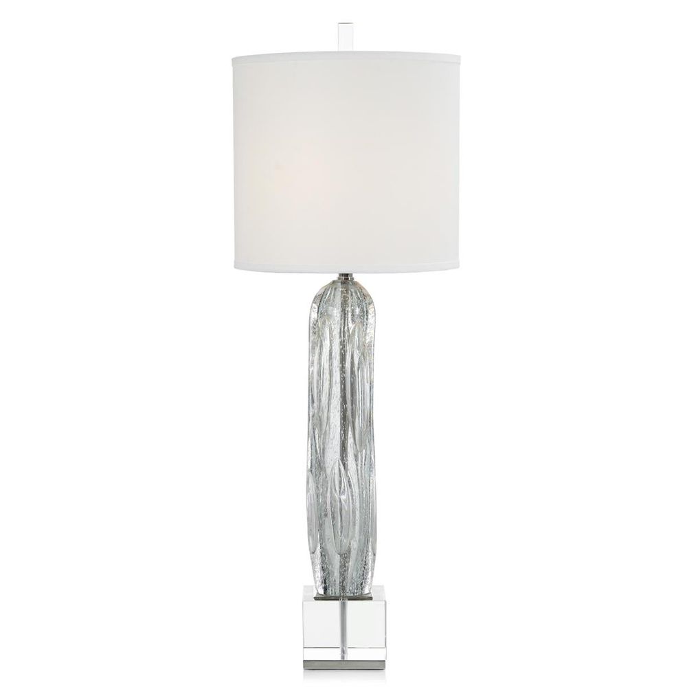 Table Lamps Argentine Blue-Grey Art Glass Buffet Lamp - Clear, Grey, Silver, White