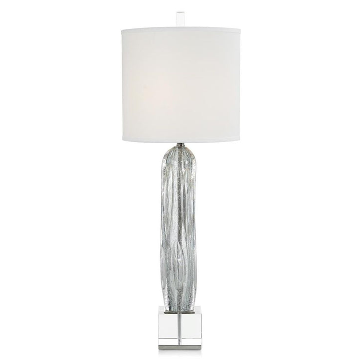 Table Lamps Argentine Blue-Grey Art Glass Buffet Lamp - Clear, Grey, Silver, White