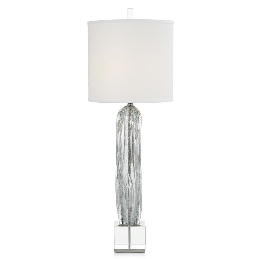 Table Lamps Argentine Blue-Grey Art Glass Buffet Lamp - Clear, Grey, Silver, White