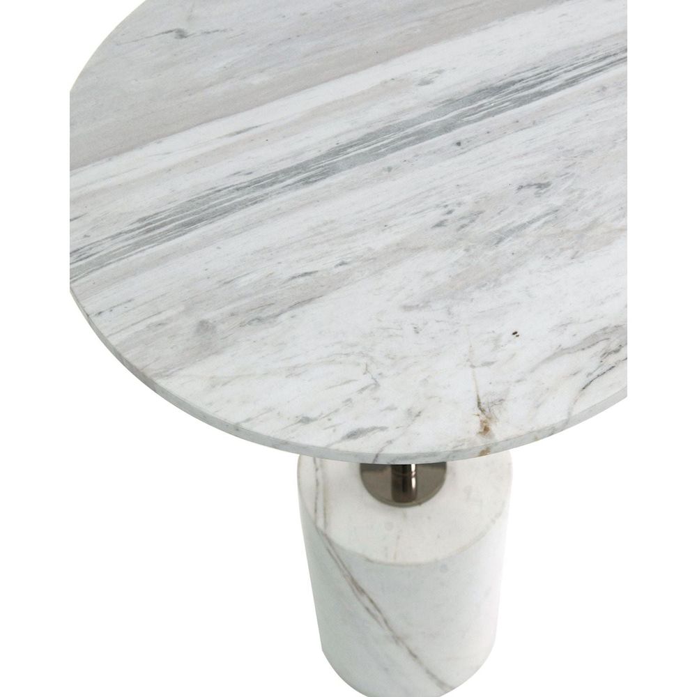 Floor Lamps Illuminated Marble Table Floor Lamp With Polished Nickel Accents - Silver, White