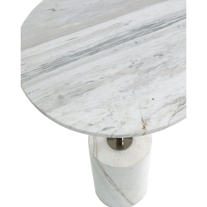 Floor Lamps Illuminated Marble Table Floor Lamp With Polished Nickel Accents - Silver, White