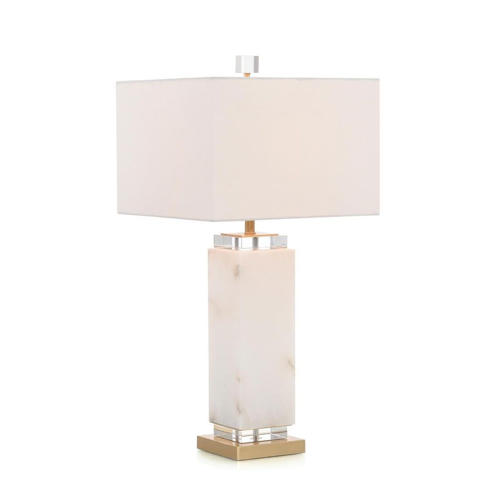 Table Lamps White Alabaster Column Table Lamp - Clear,White