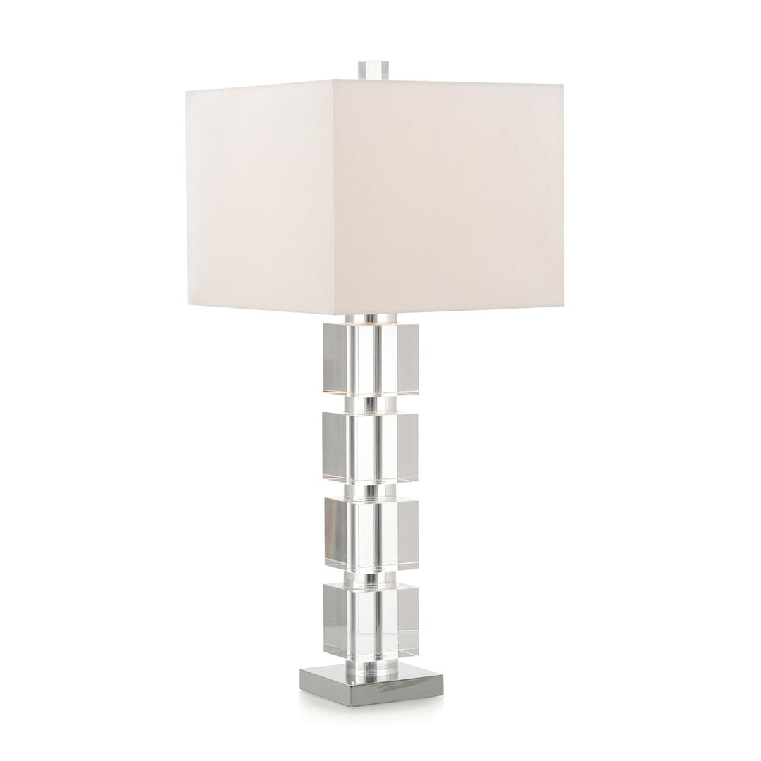 Ellington Block Stacked Table Lamp - Silver - Steel