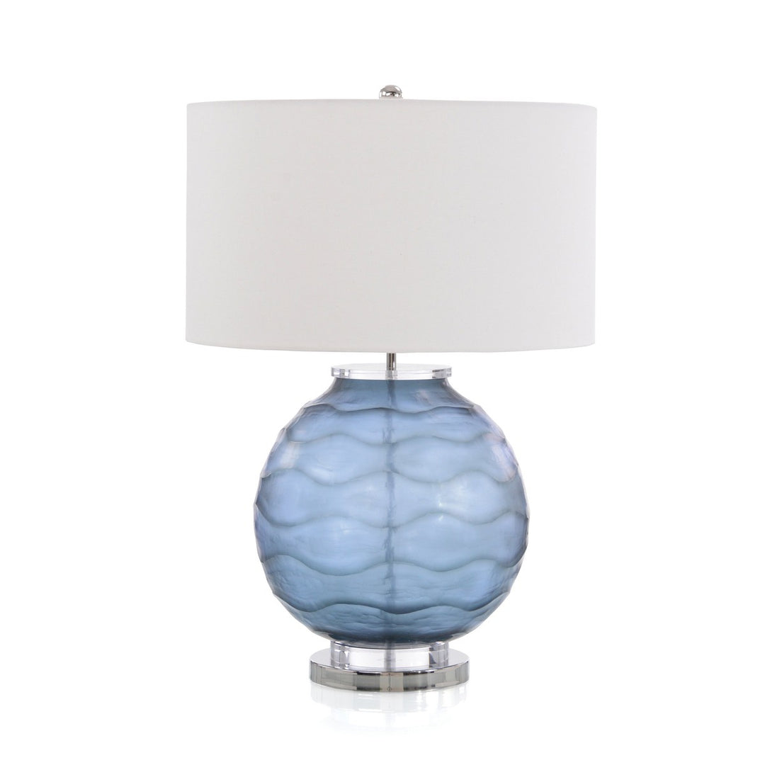 Alden Prussian Blue Table Lamp - Blue - Glass