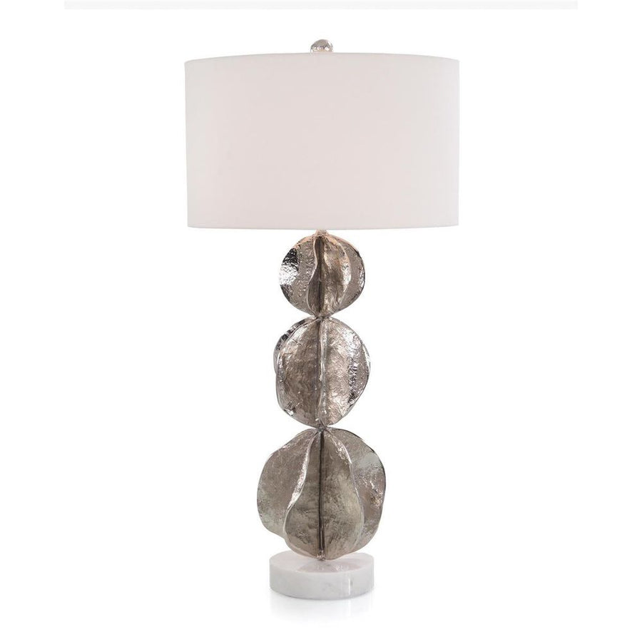 Table Lamps Triple Wave Spheres Nickel Table Lamp - Silver,White