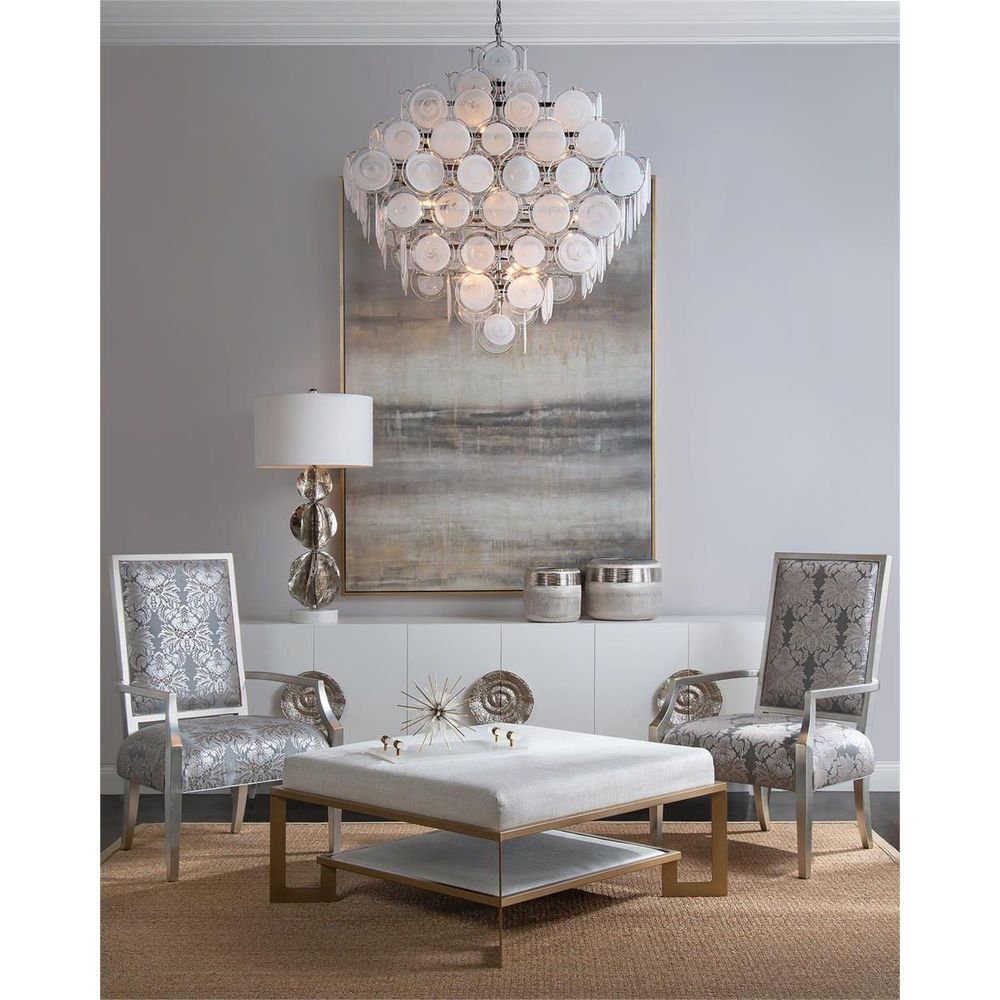 Table Lamps Triple Wave Spheres Nickel Table Lamp - Silver,White