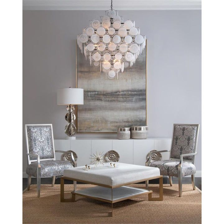Table Lamps Three Flowing Wave Spheres Nickel Table Lamp - Silver,White