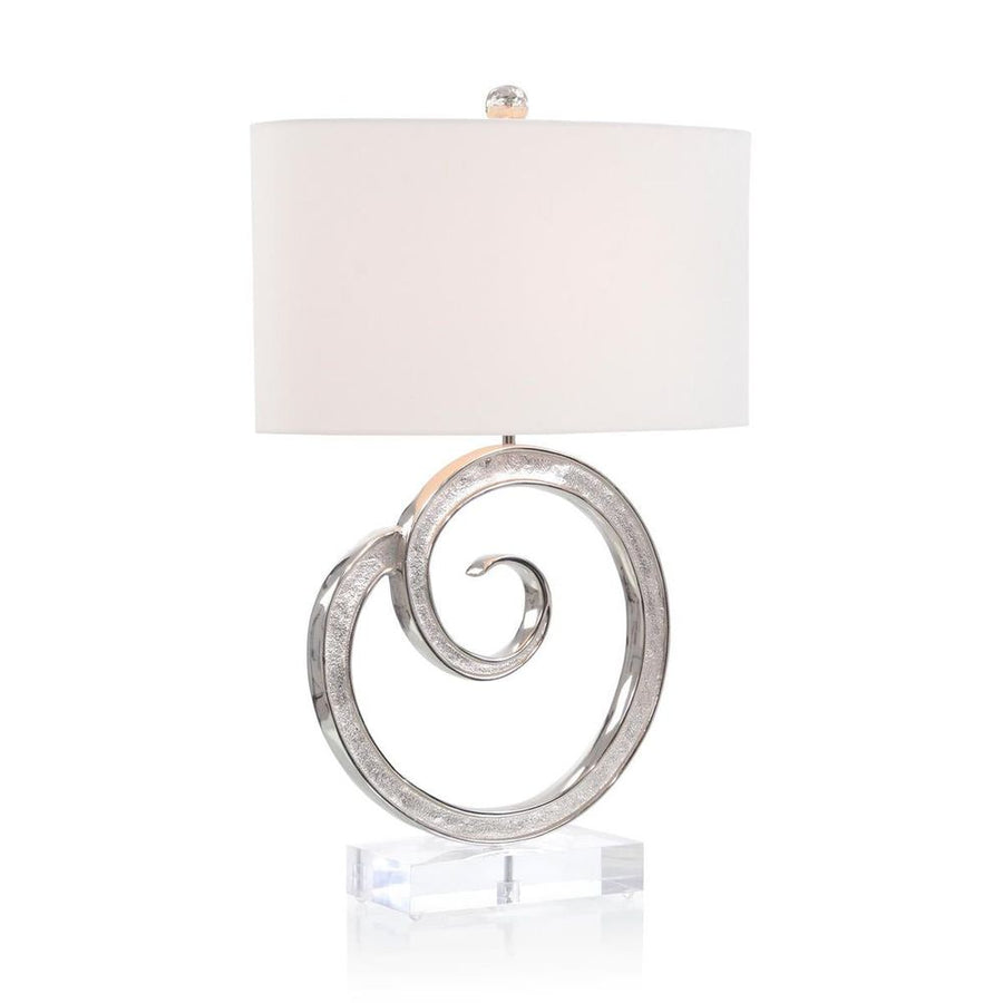 Table Lamps Spiral Nickel Table Lamp - Silver,White