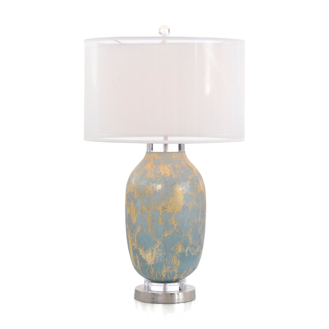 Alden Robin's-Egg Blue Speckled Glass Table Lamp - Blue - Glass