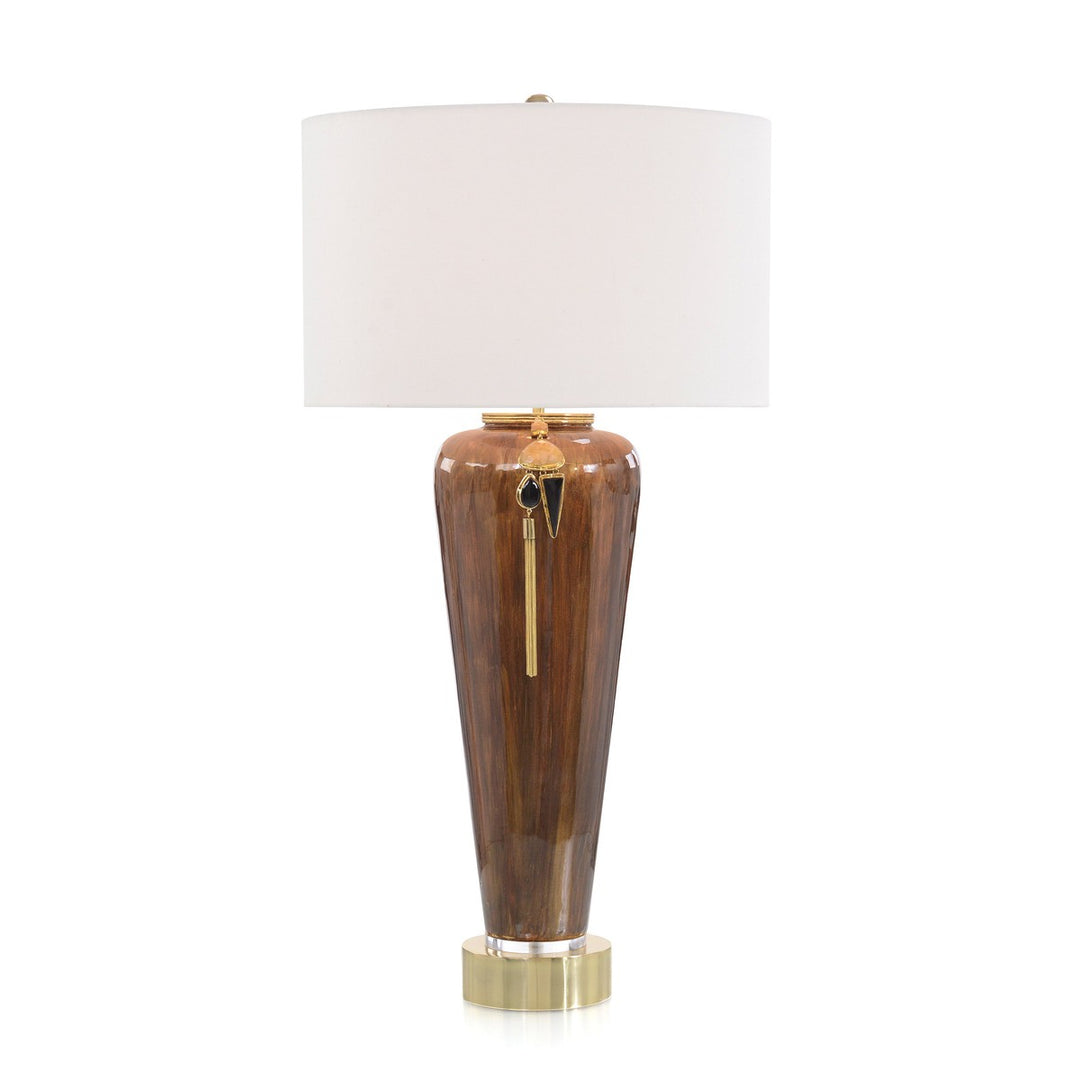 Ellington Brown Enamel Table Lamp - Gold - Glass