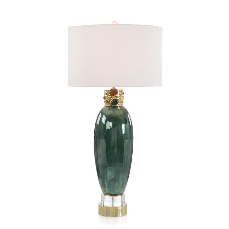 Table Lamps Jeweled-Collar Table Lamp in Illusion Green - Grey, Green