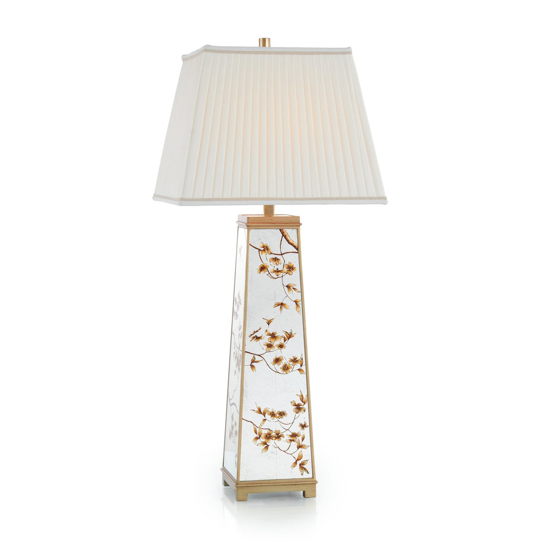 Solis-Painted Dogwood and Églomisé Table Lamp - Brown