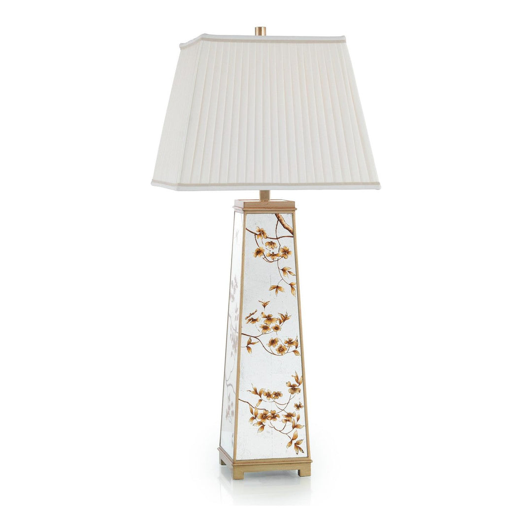 Solis-Painted Dogwood and Églomisé Table Lamp - Brown