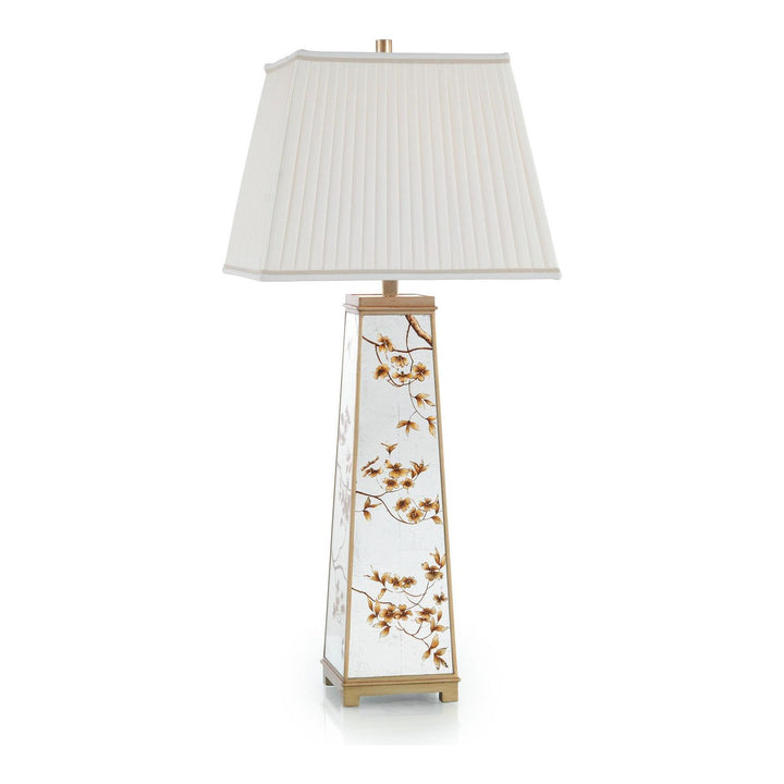 Solis-Painted Dogwood and Églomisé Table Lamp - Brown