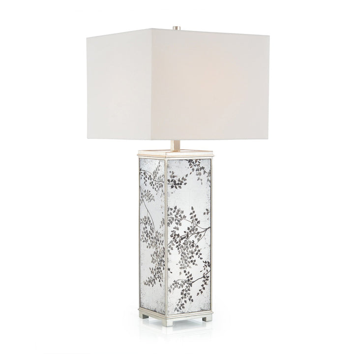 Ellington-Painted Bows of Winter Leaves Table Lamp - Silver