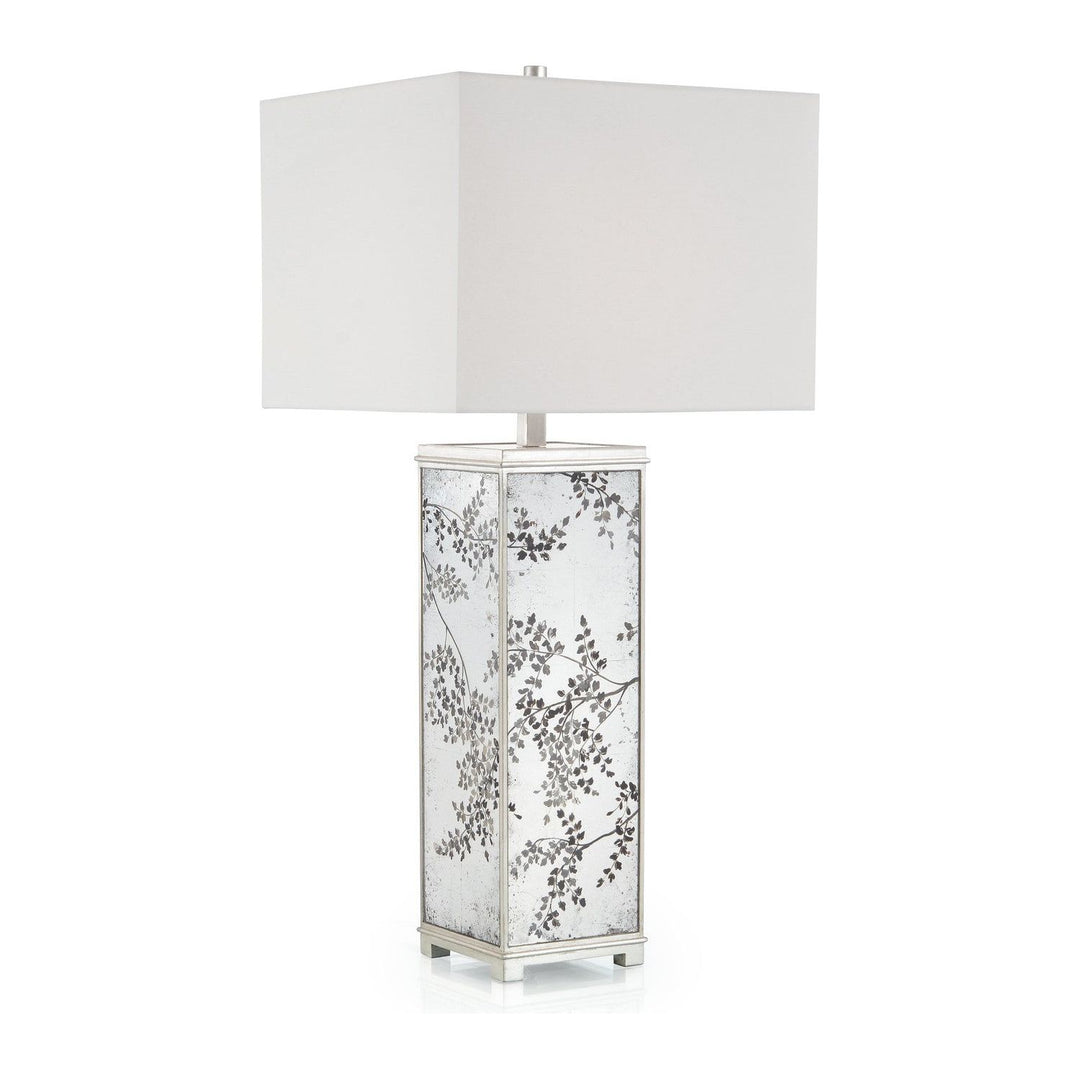 Ellington-Painted Bows of Winter Leaves Table Lamp - Silver