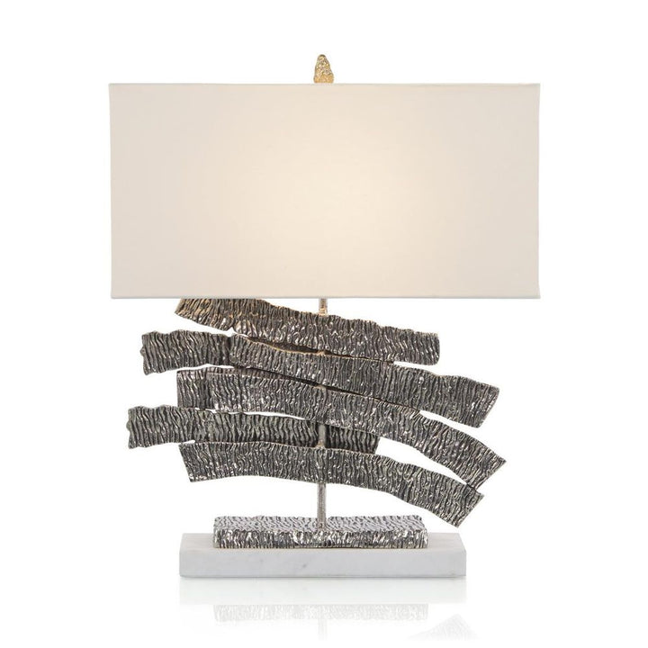 Nickel Crinkle Swoosh Table Lamp