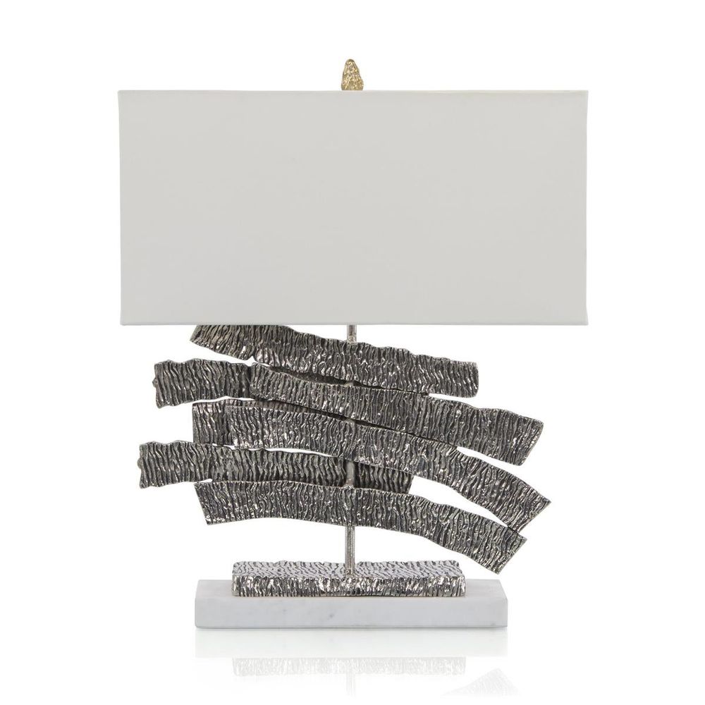 Nickel Crinkle Swoosh Table Lamp