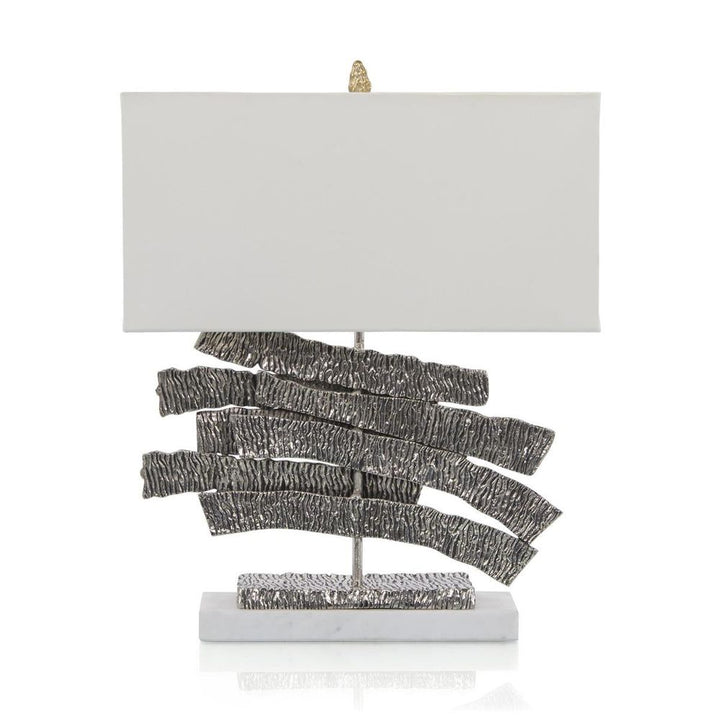Nickel Crinkle Swoosh Table Lamp
