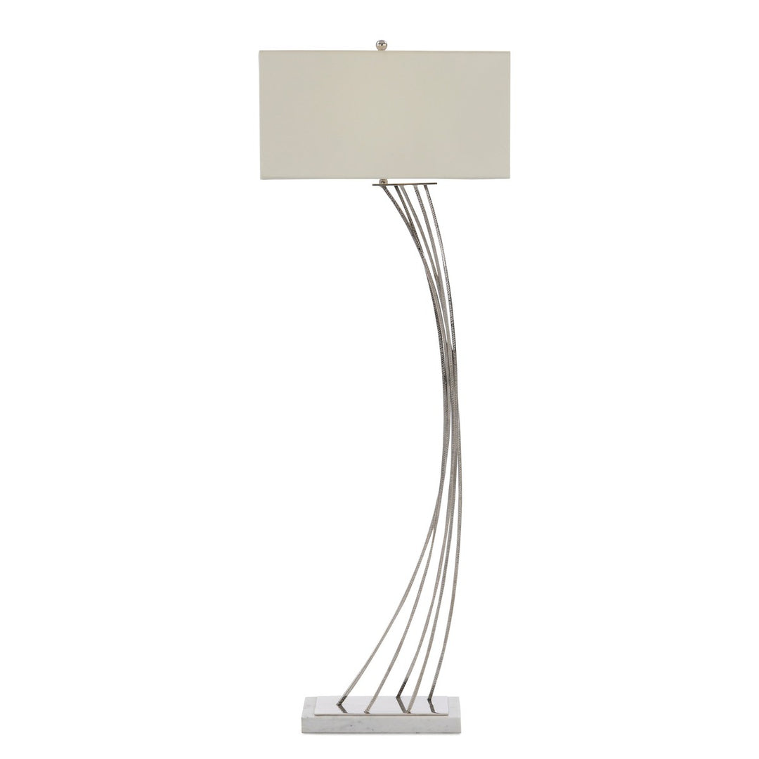 Alden Nickel Floor Lamp - Silver - Steel