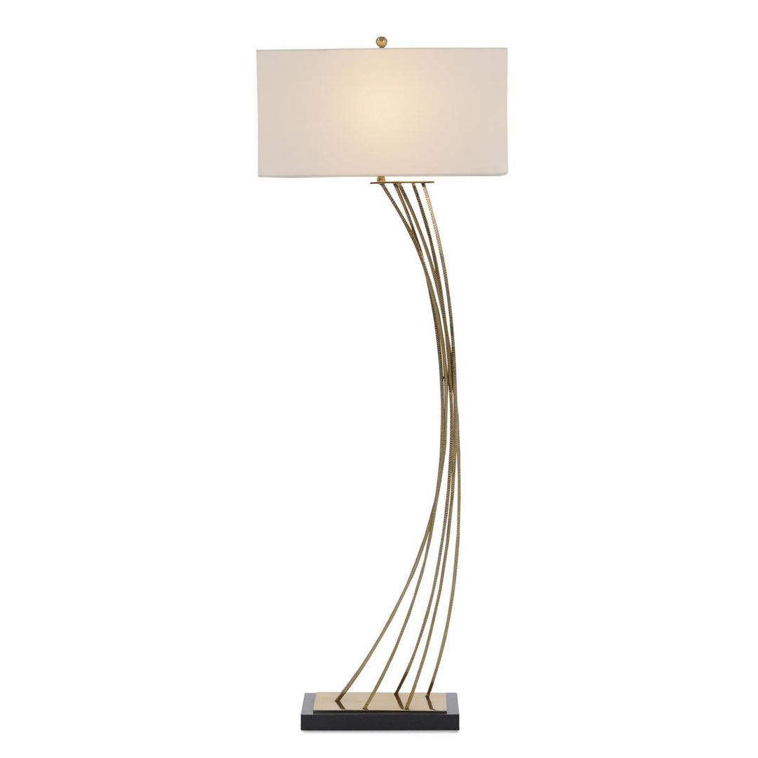 Arched Brass Floor Lamp - Off White,Silver,White