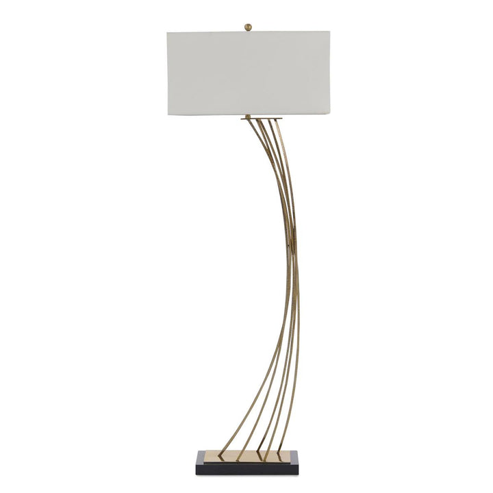 Arched Brass Floor Lamp - Off White,Silver,White